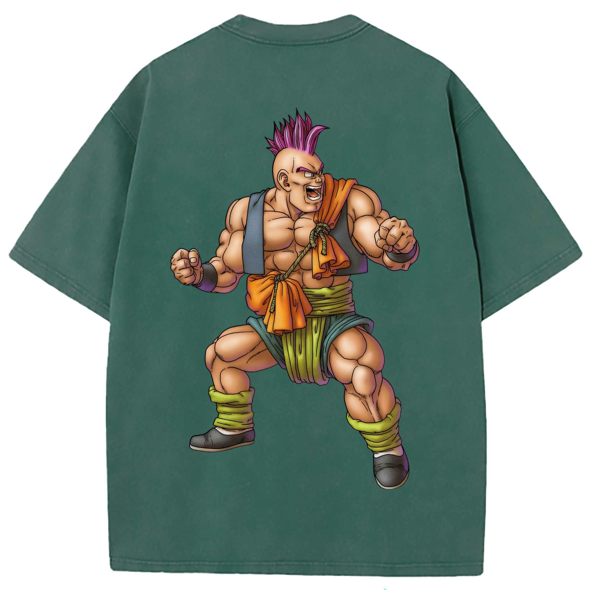 （画像用） ドラゴンクエスト Doragon Kuesuto Dragon Quest 綿100% ヴィンテージ風 半袖Tシャツ（背面プリント）